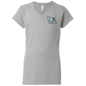 G64V00L Gildan Women's Soft Style V-Neck T-Shirt - Sport Grey